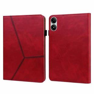 For Xiaomi Redmi Pad Pro 12.1 Solid Color Stripe Embossed Leather Tablet Case(Red)