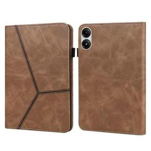 For Xiaomi Redmi Pad Pro 12.1 Solid Color Stripe Embossed Leather Tablet Case(Brown)