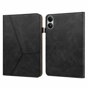 For Xiaomi Poco Pad 12.1 Solid Color Stripe Embossed Leather Tablet Case(Black)