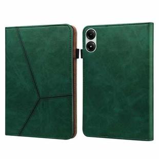 For Xiaomi Poco Pad 12.1 Solid Color Stripe Embossed Leather Tablet Case(Green)