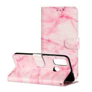 For Huawei P smart 2020 Colored Drawing Marble Pattern Horizontal Flip PU Leather Case with Holder & Card Slots & Wallet(Pink Marble)