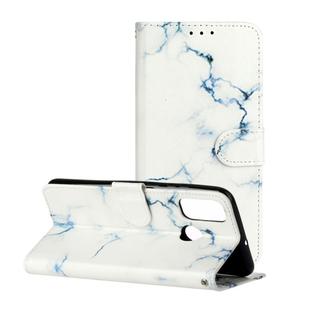 For Huawei P smart 2020 Colored Drawing Marble Pattern Horizontal Flip PU Leather Case with Holder & Card Slots & Wallet(White Marble)