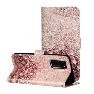 For Huawei P40 Colored Drawing Marble Pattern Horizontal Flip PU Leather Case with Holder & Card Slots & Wallet(Rose Gold)