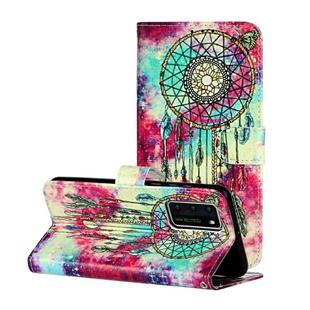 For Huawei P40 Colored Drawing Marble Pattern Horizontal Flip PU Leather Case with Holder & Card Slots & Wallet(Butterfly Wind Chimes)