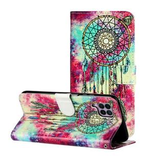 For Huawei P40 Lite Colored Drawing Marble Pattern Horizontal Flip PU Leather Case with Holder & Card Slots & Wallet(Butterfly Wind Chimes)