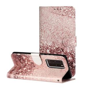 For Huawei P40 Pro Colored Drawing Marble Pattern Horizontal Flip PU Leather Case with Holder & Card Slots & Wallet(Rose Gold)