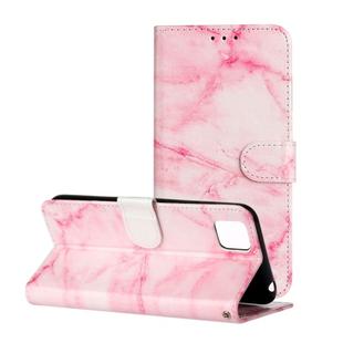 For Huawei Y5p Colored Drawing Marble Pattern Horizontal Flip PU Leather Case with Holder & Card Slots & Wallet(Pink Marble)