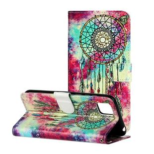 For Huawei Y5p Colored Drawing Marble Pattern Horizontal Flip PU Leather Case with Holder & Card Slots & Wallet(Butterfly Wind Chimes)