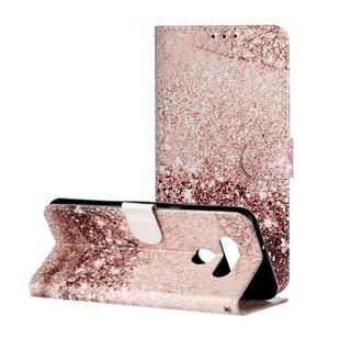 For LG K51 Colored Drawing Marble Pattern Horizontal Flip PU Leather Case with Holder & Card Slots & Wallet(Rose Gold)