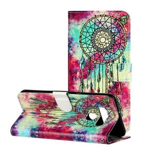 For LG K51 Colored Drawing Marble Pattern Horizontal Flip PU Leather Case with Holder & Card Slots & Wallet(Butterfly Wind Chimes)
