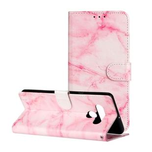 For LG Stylo 6 Colored Drawing Marble Pattern Horizontal Flip PU Leather Case with Holder & Card Slots & Wallet(Pink Marble)