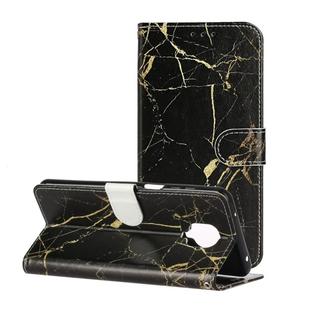 For Xiaomi Redmi Note 9 Pro Colored Drawing Marble Pattern Horizontal Flip PU Leather Case with Holder & Card Slots & Wallet(Black Gold Marble)