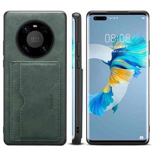 For Huawei Mate 60 Pro Denior PU Single Card Slot Holder Phone Case(Green)