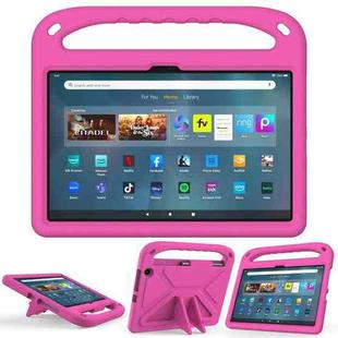 For Amazon Kindle Fire Max 11 Handle EVA Shockproof Tablet Case with Holder(Rose Red)