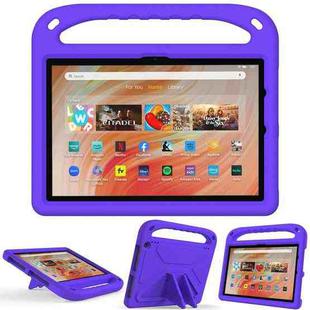 For Amazon Kindle Fire HD 10 2023 Handle EVA Shockproof Tablet Case with Holder(Purple)