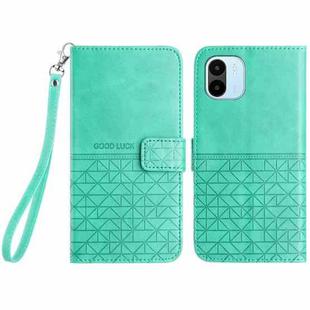 For Xiaomi Redmi A2 / A1 Rhombic Texture Leather Phone Case with Lanyard(Green)