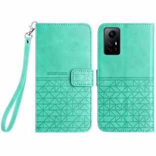 For Xiaomi Redmi Note 12S Rhombic Texture Leather Phone Case with Lanyard(Green)