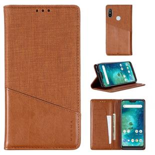 For Xiaomi Redmi 6 Pro MUXMA MX109 Horizontal Flip Leather Case with Holder & Card Slot & Wallet(Brown)