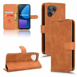 For Fairphone 5 Skin Feel Magnetic Flip Leather Phone Case(Brown)