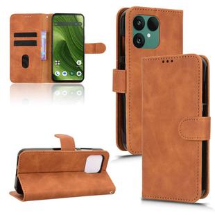 For Fairphone 6 Skin Feel Magnetic Flip Leather Phone Case(Brown)