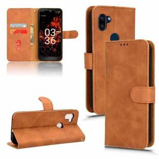 For Orbic Fun+ 4G Skin Feel Magnetic Flip Leather Phone Case(Brown)