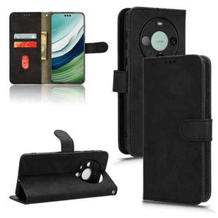 For Huawei Mate 60 Pro 5G Skin Feel Magnetic Flip Leather Phone Case(Black)