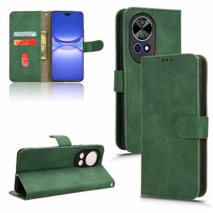 For Huawei nova 12 Pro 5G Skin Feel Magnetic Flip Leather Phone Case(Green)