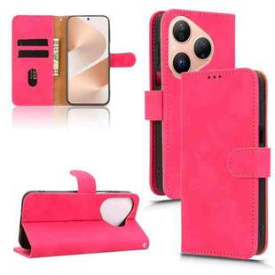 For Huawei Pura 80 5G Skin Feel Magnetic Flip Leather Phone Case(Rose Red)
