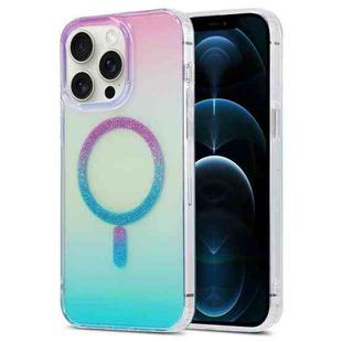 For iPhone 12 Pro Magic Diamond Blu-ray MagSafe Phone Case(Purple Blue Gradient)