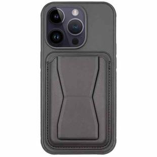 For iPhone 14 Pro Max Leather Card Holder TPU Phone Case(Black)