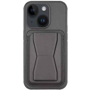 For iPhone 14 Leather Card Holder TPU Phone Case(Black)