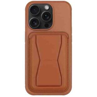 For iPhone 13 Pro Max Leather Card Holder TPU Phone Case(Brown)