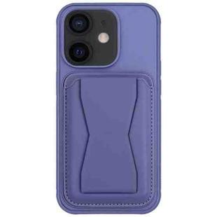 For iPhone 11 Leather Card Holder TPU Phone Case(Light Purple)