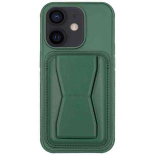 For iPhone 11 Leather Card Holder TPU Phone Case(Dark Green)