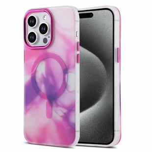 For iPhone 15 Pro Max MagSafe Magnetic Ink Phone Case(Pink Purple)