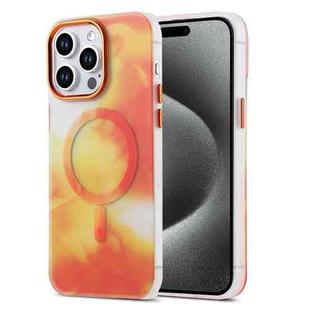For iPhone 15 Pro MagSafe Magnetic Ink Phone Case(Orange Yellow)