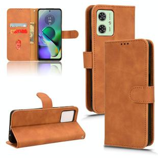 For Motorola Moto G54 5G Skin Feel Magnetic Flip Leather Phone Case(Brown)