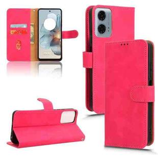 For Motorola Moto G Power 5G 2024 Skin Feel Magnetic Flip Leather Phone Case(Rose Red)