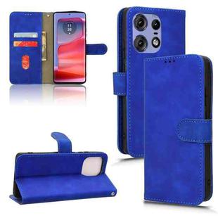 For Motorola Edge 50 Pro Skin Feel Magnetic Flip Leather Phone Case(Blue)