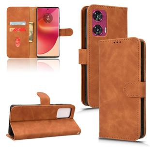 For Motorola Edge 50 Fusion Skin Feel Magnetic Flip Leather Phone Case(Brown)