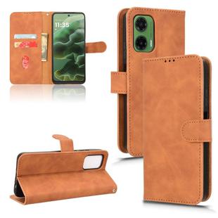 For Motorola Moto G35 Skin Feel Magnetic Flip Leather Phone Case(Brown)