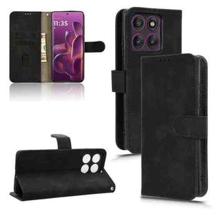 For Motorola Edge 60 Pro Skin Feel Magnetic Flip Leather Phone Case(Black)