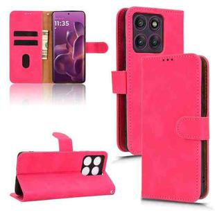 For Motorola Edge 60 Pro Skin Feel Magnetic Flip Leather Phone Case(Rose Red)