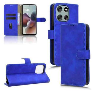 For Motorola Moto G56 5G Skin Feel Magnetic Flip Leather Phone Case(Blue)
