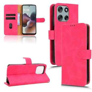 For Motorola Moto G56 5G Skin Feel Magnetic Flip Leather Phone Case(Rose Red)
