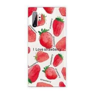 For Samsung Galaxy Note 10+ Shockproof Painted TPU Protective Case(Love Strawberry)