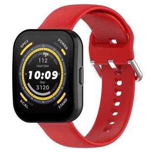 For Amazfit Bip 5 Silicone Replacement Watch Band, Size:L Size(Red)