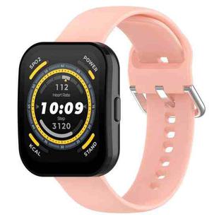 For Amazfit Bip 5 Silicone Replacement Watch Band, Size:S Size(Light Pink)