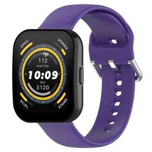 For Amazfit Bip 5 Silicone Replacement Watch Band, Size:S Size(Purple)