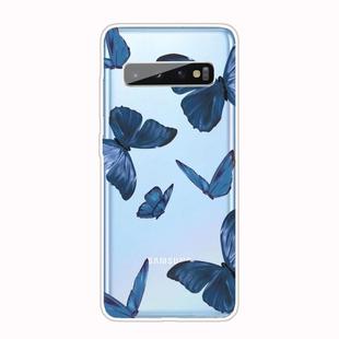For Samsung Galaxy S10+ Shockproof Painted TPU Protective Case(Blue Butterfly)